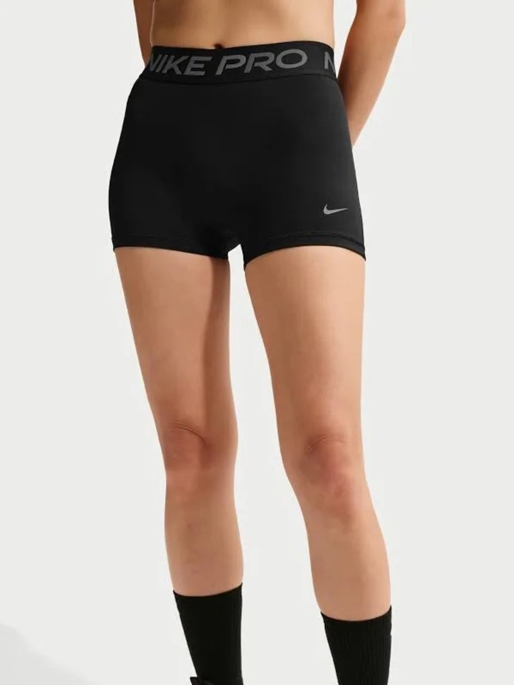 Nike Black Women's Mid-Rise Pro Shorts